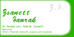 zsanett hamrak business card